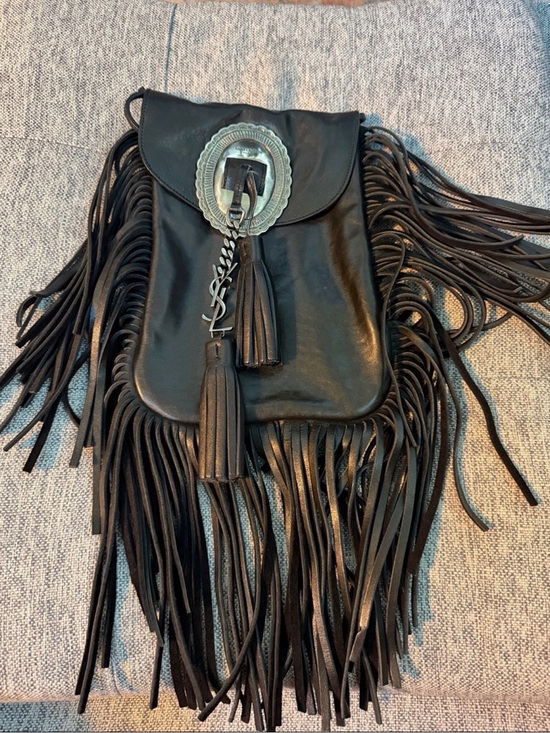 Saint Laurent Handbags - Authentic Saint Laurent Antia
Leather Fringed Shoulder Bag
Black